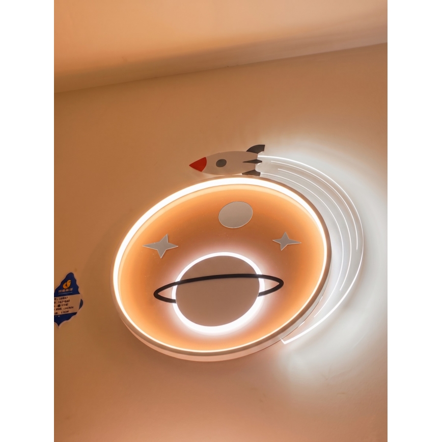 Brilagi - Plafonnier LED pour enfants STARSHIP LED/64W/230V 3000/4500/6000K jaune