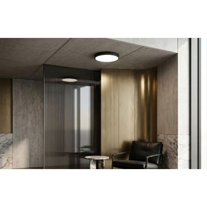 BRILAGI - Plafonnier LED pour salle de bains avec capteur ZENNA LED/24W/230V Ø 35 cm IP44 noir + télécommande