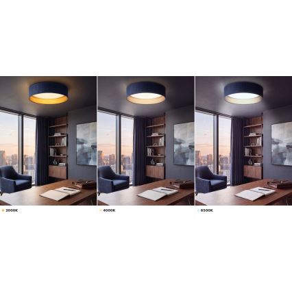 Brilagi - Plafonnier LED VELVET VARI LED/24W/230V 3000/4000/6500K Ø 45 cm bleu/doré