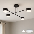 Brilagi - LED RGB+CCT dimmbare aufgesetzte Deckenleuchte MONO 4xGX53/14W/230V 2700-6500K Wi-Fi Tuya schwarz