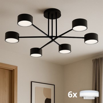 Brilagi - LED RGB+CCT dimmbare aufgesetzte Deckenleuchte MONO 6xGX53/14W/230V 2700-6500K Wi-Fi Tuya schwarz