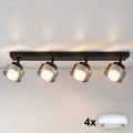 Brilagi - LED RGB+CCT dimmbare Einbauleuchte AURA LUX 4xGX53/14W/230V 2700-6500K Wi-Fi Tuya schwarz/rauchfarben