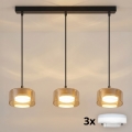 Brilagi - LED RGB+CCT dimmbare Hängeleuchte mit Seilaufhängung AURA LUX 3xGX53/14W/230V 2700-6500K Wi-Fi Tuya schwarz/gold