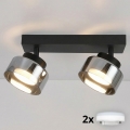 Brilagi - LED RGB+CCT dimmbarer Einbaustrahler AURA LUX 2xGX53/14W/230V 2700-6500K Wi-Fi Tuya schwarz/rauch