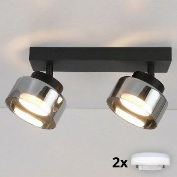 Brilagi - LED RGB+CCT dimmbarer Einbaustrahler AURA LUX 2xGX53/14W/230V 2700-6500K Wi-Fi Tuya schwarz/rauch