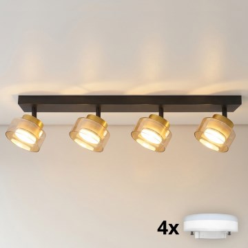 Brilagi - LED RGB+CCT Faretto dimmerabile AURA LUX 4xGX53/14W/230V 2700-6500K Wi-Fi Tuya nero/oro