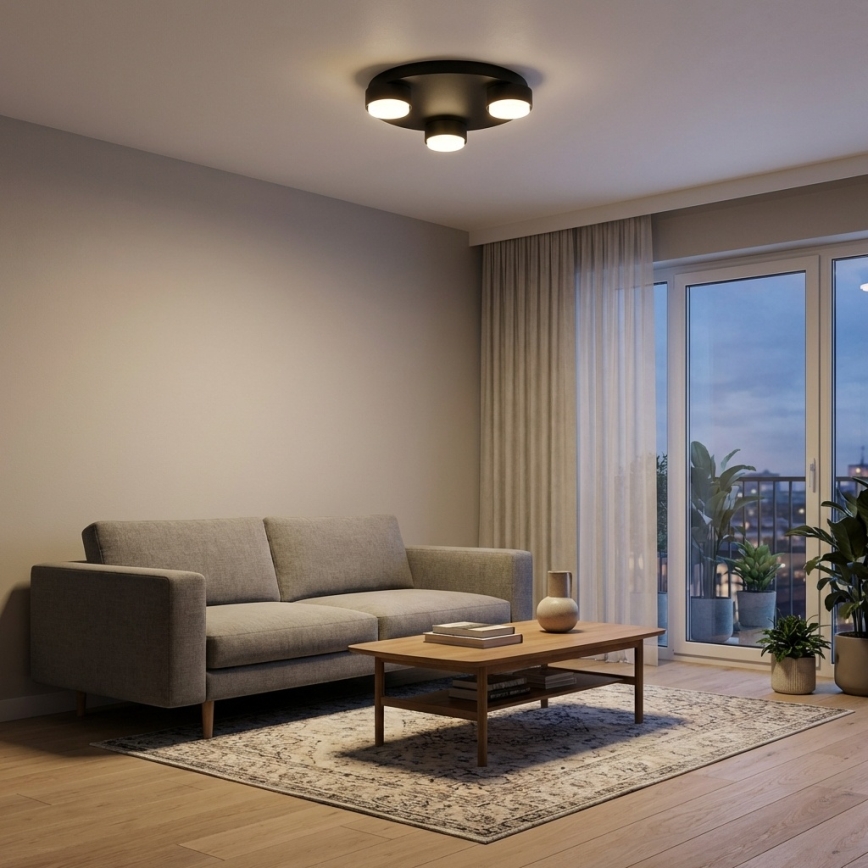 Brilagi - LED RGB+CCT dimmbare Deckenleuchte MONO 3xGX53/14W/230V 2700-6500K Wi-Fi Tuya Ø 30 cm schwarz