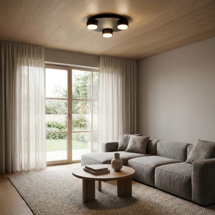 Brilagi - LED RGB+CCT dimmbare Deckenleuchte MONO 3xGX53/14W/230V 2700-6500K Wi-Fi Tuya Ø 30 cm schwarz