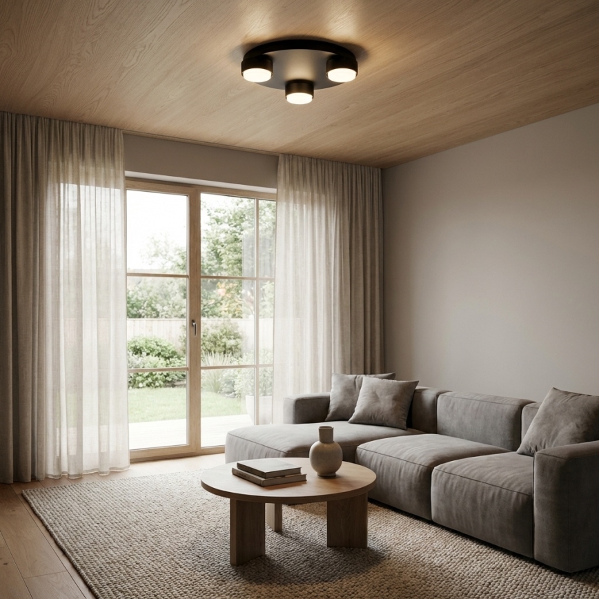 Brilagi - LED RGB+CCT dimmbare Deckenleuchte MONO 3xGX53/14W/230V 2700-6500K Wi-Fi Tuya Ø 30 cm schwarz