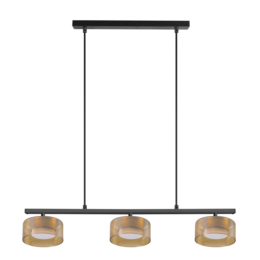 Brilagi - LED RGB+CCT dimmbare Pendelleuchte mit Drahtseilaufhängung AURA LUX 3xGX53/14W/230V 2700-6500K Wi-Fi Tuya schwarz/gold