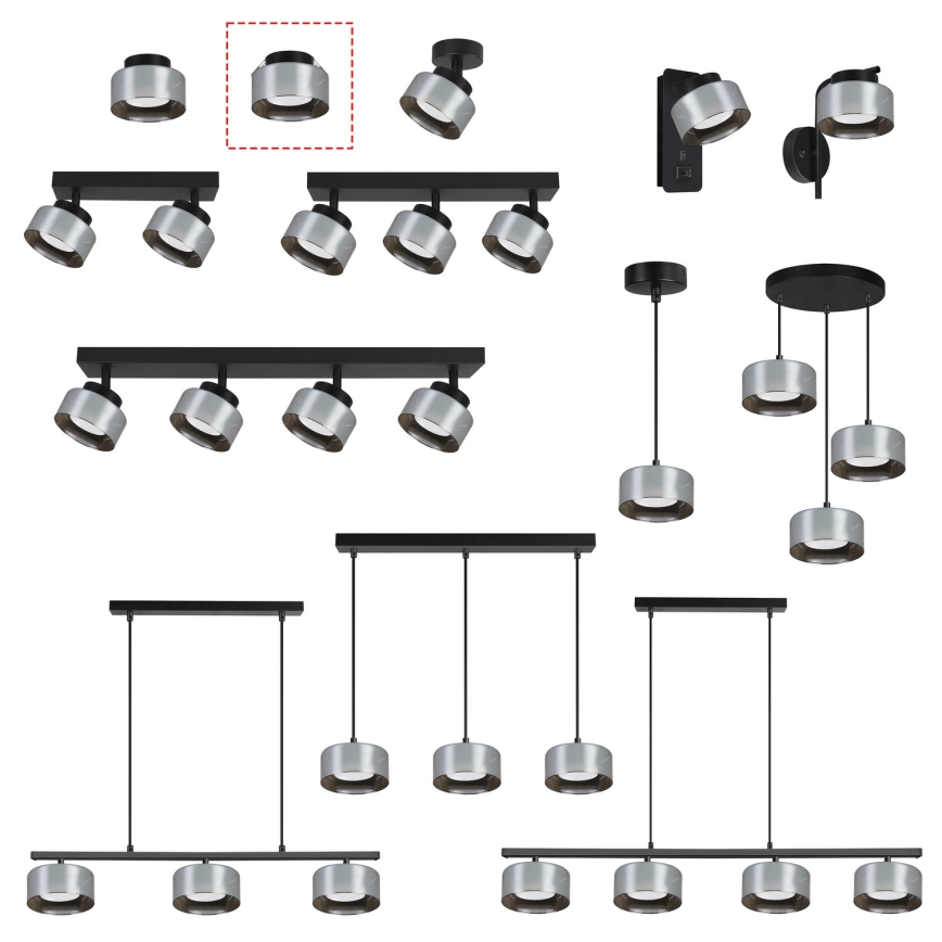 Brilagi - LED RGB+CCT dimmbare Einbauleuchte AURA LUX 1xGX53/14W/230V 2700-6500K Wi-Fi Tuya schwarz/rauchfarben