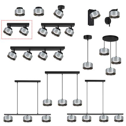 Brilagi - LED RGB+CCT dimmbarer Einbaustrahler AURA LUX 2xGX53/14W/230V 2700-6500K Wi-Fi Tuya schwarz/rauch