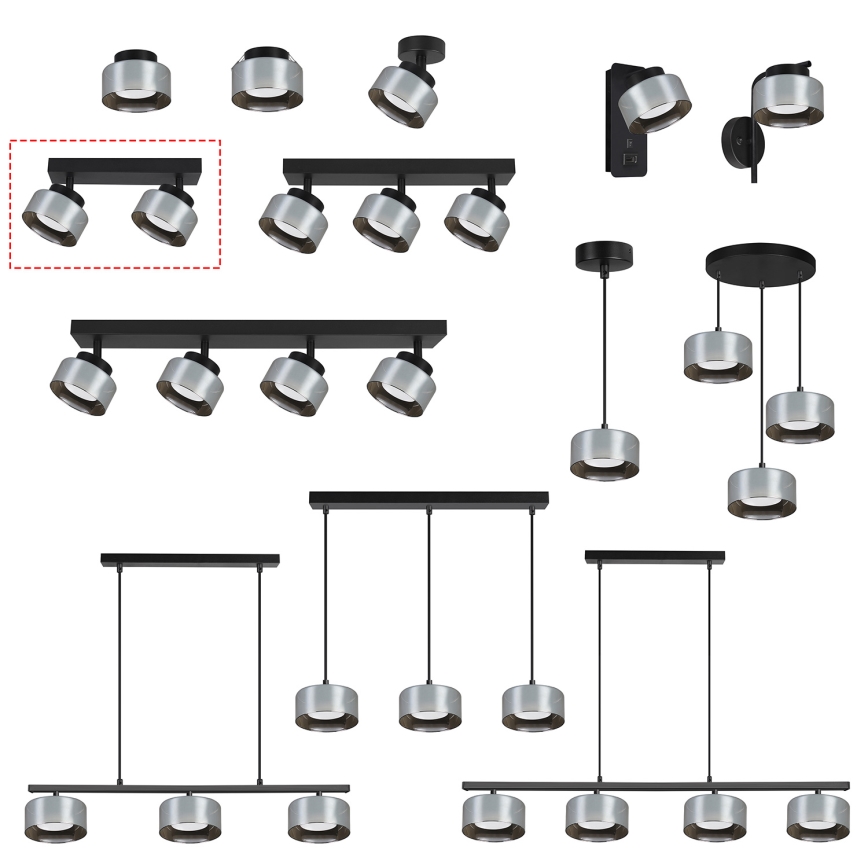 Brilagi - LED RGB+CCT dimmbarer Einbaustrahler AURA LUX 2xGX53/14W/230V 2700-6500K Wi-Fi Tuya schwarz/rauch