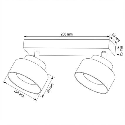 Brilagi - LED RGB+CCT dimmbarer Einbaustrahler AURA LUX 2xGX53/14W/230V 2700-6500K Wi-Fi Tuya schwarz/rauch