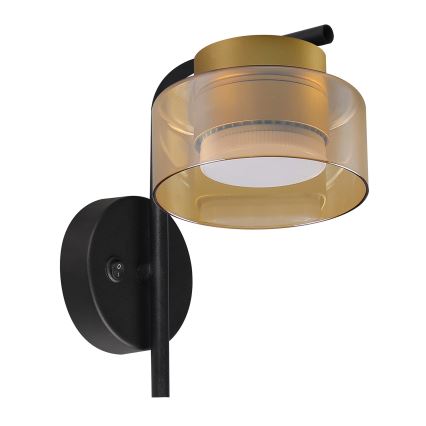 Brilagi - LED RGB+CCT dimmbare Wandleuchte AURA LUX 1xGX53/14W/230V 2700-6500K Wi-Fi Tuya schwarz/gold