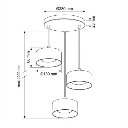 Brilagi - LED RGB+CCT dimmbare Pendelleuchte mit Seilaufhängung AURA LUX 3xGX53/14W/230V 2700-6500K Wi-Fi Tuya schwarz/gold