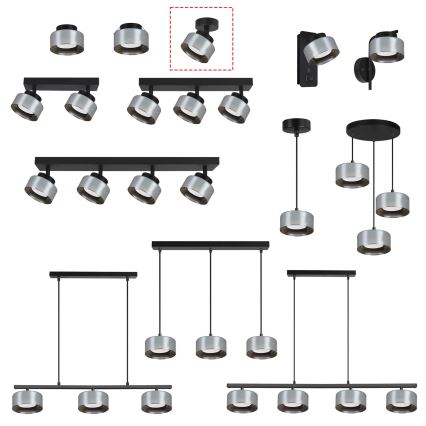 Brilagi - LED RGB+CCT Dimmbarer Deckenspot AURA LUX 1xGX53/14W/230V 2700-6500K Wi-Fi Tuya schwarz/rauchfarben
