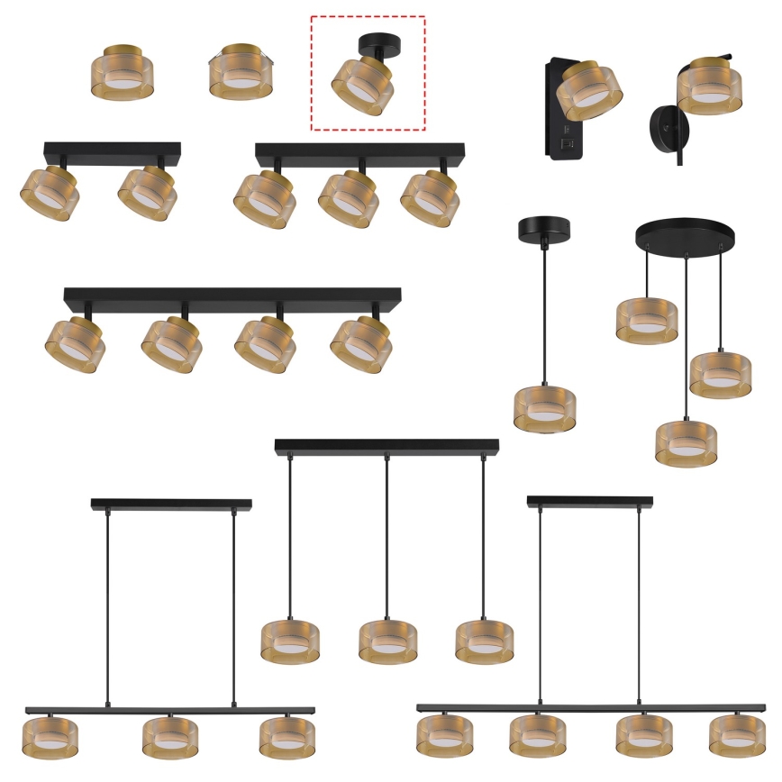 Brilagi - LED RGB+CCT dimmbarer Einbaustrahler AURA LUX 1xGX53/14W/230V 2700-6500K Wi-Fi Tuya schwarz/gold