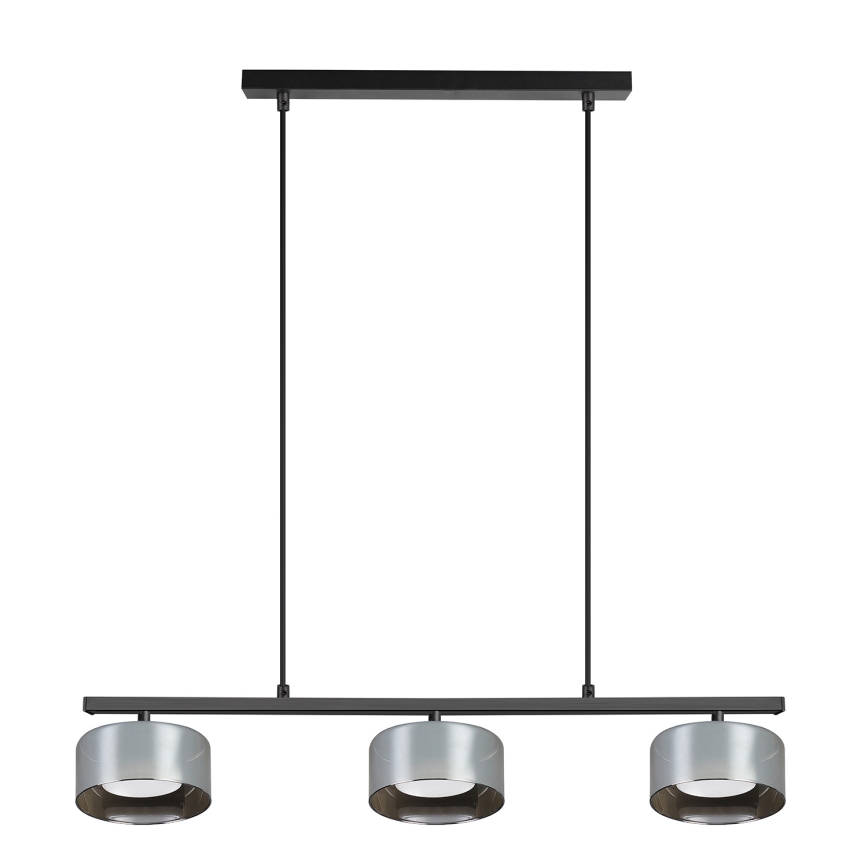 Brilagi - LED RGB+CCT dimmbare Pendelleuchte an Stahlseil AURA LUX 3xGX53/14W/230V 2700-6500K Wi-Fi Tuya schwarz/rauchfarben