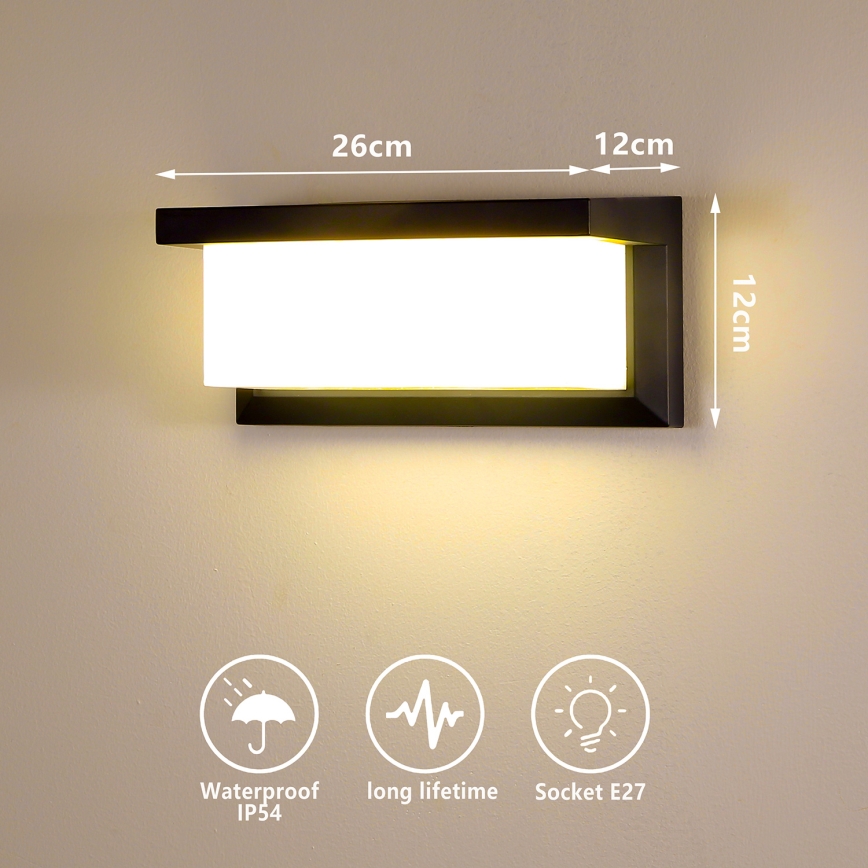 Brilagi - Lampada da parete per esterni LED RGBW dimmerabile BRICKY 1xE27/9W/230V 2700-6500K IP54 nera
