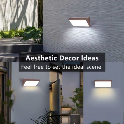 Brilagi - Applique da esterno LED RGBW dimmerabile TRIANGLE 1xE27/15W/230V 2700-6500K IP65 marrone