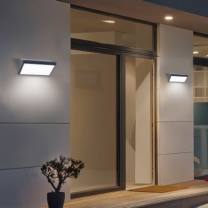 Brilagi - LED RGBW dimmerabile applique da esterno TRIANGLE 1xE27/9W/230V 2700-6500K IP65 antracite