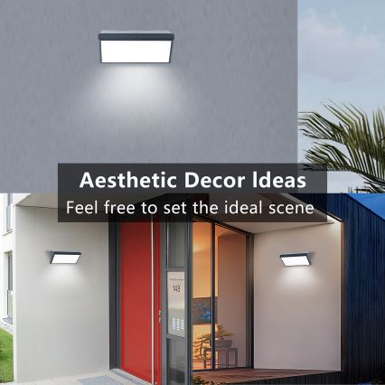 Brilagi - LED RGBW dimmerabile applique da esterno TRIANGLE 1xE27/9W/230V 2700-6500K IP65 antracite