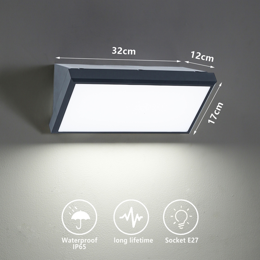Brilagi - LED RGBW dimmerabile applique da esterno TRIANGLE 1xE27/9W/230V 2700-6500K IP65 antracite