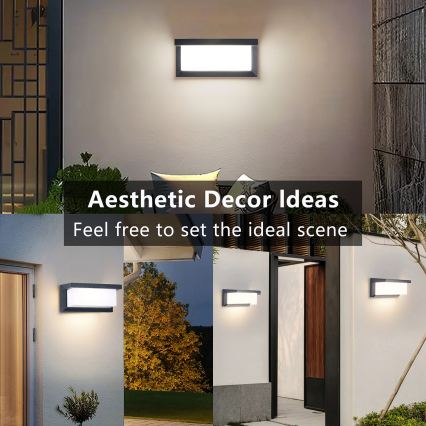 Brilagi - LED RGBW dimmbare Außenwandleuchte BRICKY 1xE27/15W/230V 2700-6500K anthrazit IP54