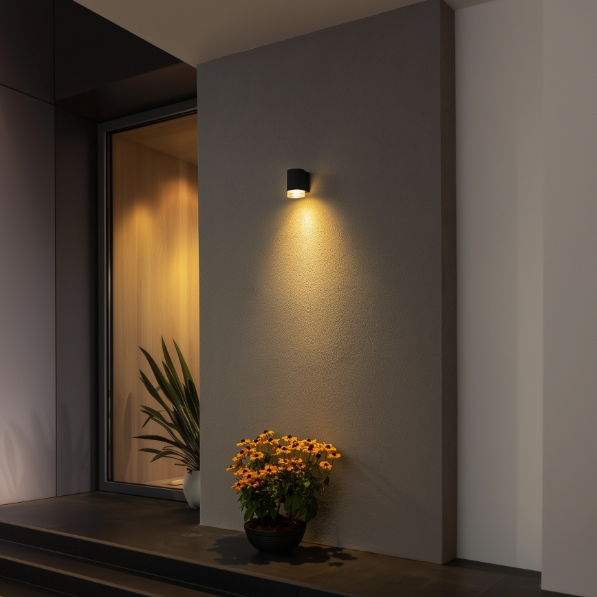 Brilagi - LED RGBW dimmbare Außen-Wandleuchte MATERA 1xGU10/4,8W/230V 3000K IP54 schwarz + Fernbedienung