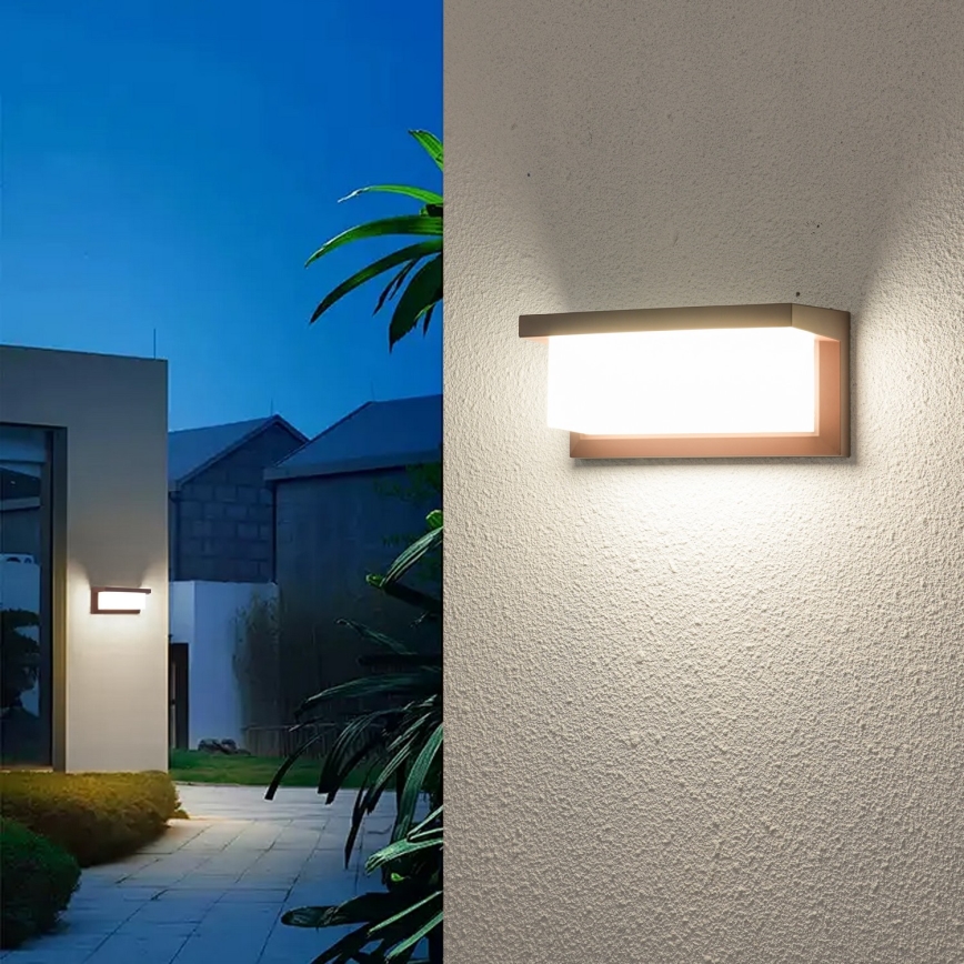 Brilagi - LED RGBW dimmbare Außenwandleuchte BRICKY 1xE27/15W/230V 2700-6500K IP54 braun