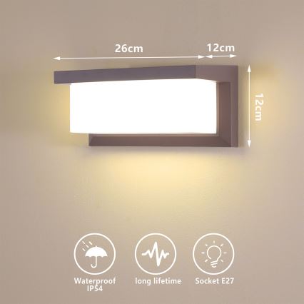 Brilagi - LED RGBW dimmbare Außenwandleuchte BRICKY 1xE27/15W/230V 2700-6500K IP54 braun