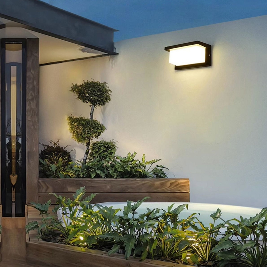 Brilagi - LED RGBW dimmbare Außenwandleuchte BRICKY 1xE27/15W/230V 2700-6500K IP54 schwarz