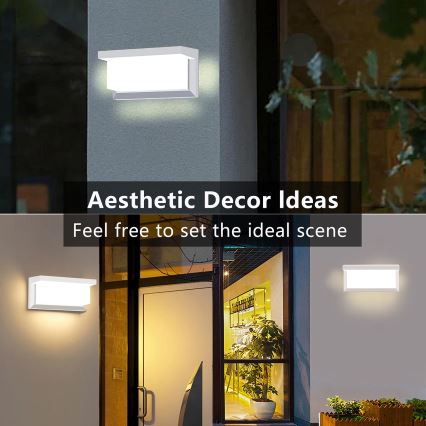 Brilagi - LED RGBW dimmbare Außenwandleuchte BRICKY 1xE27/9W/230V 2700–6500K IP54 Weiß