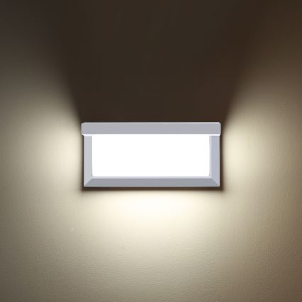 Brilagi - LED RGBW dimmbare Außenwandleuchte BRICKY 1xE27/9W/230V 2700–6500K IP54 Weiß