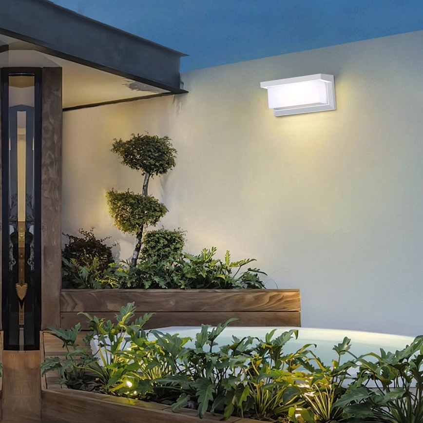 Brilagi - LED RGBW dimmbare Außenwandleuchte BRICKY 1xE27/9W/230V 2700–6500K IP54 Weiß