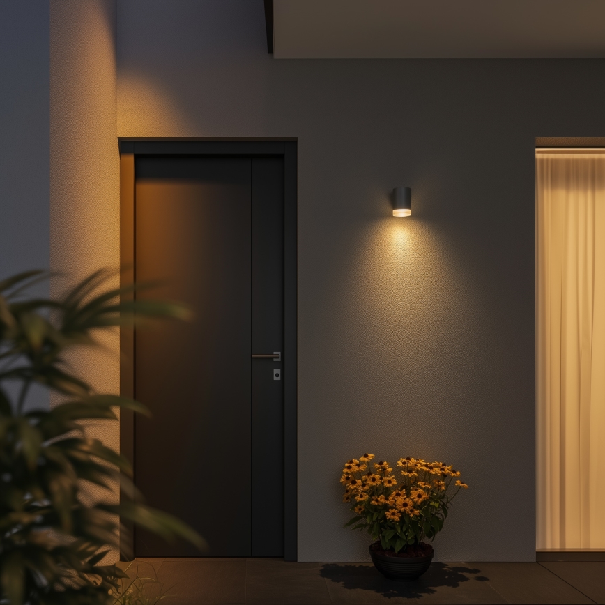 Brilagi - LED RGBW, dimmbar, Außen-Wandleuchte MATERA 1xGU10/4,8W/230V 3000K IP54 grau + Fernbedienung