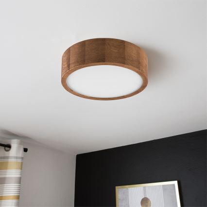 Brilagi - Plafonnier LED RGBW dimmable CARVALHO 1xE27/9W/230V 2700-6500K Wi-Fi chêne Ø 27,5 cm