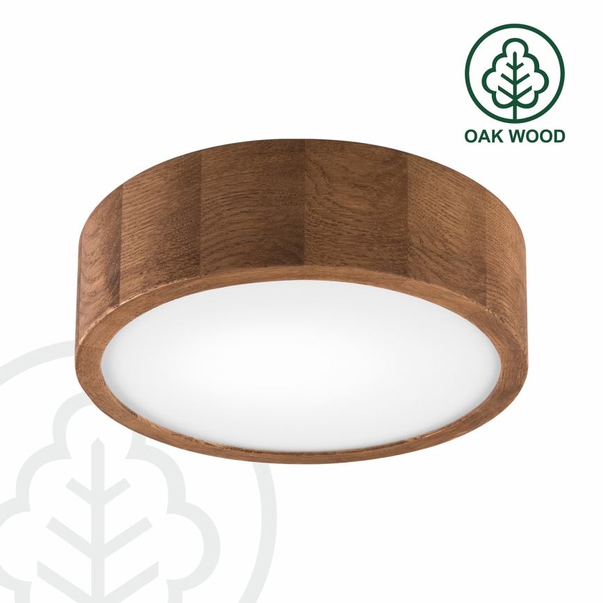 Brilagi - Plafonnier LED RGBW dimmable CARVALHO 1xE27/9W/230V 2700-6500K Wi-Fi chêne Ø 27,5 cm