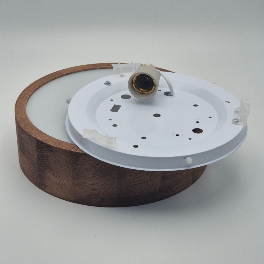 Brilagi - Plafonnier LED RGBW dimmable CARVALHO 1xE27/9W/230V 2700-6500K Wi-Fi chêne Ø 27,5 cm