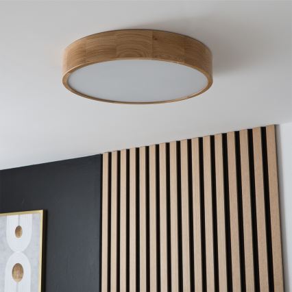 Brilagi - Plafonnier LED RGBW dimmable CARVALHO 3xE27/15W/230V 2700-6500K Wi-Fi chêne Ø 47,5 cm