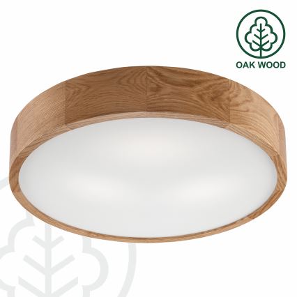Brilagi - Plafonnier LED RGBW dimmable CARVALHO 3xE27/15W/230V 2700-6500K Wi-Fi chêne Ø 47,5 cm