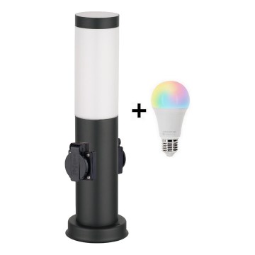 Brilagi - LED RGBW dimmbar Außenleuchte mit 2 Anschlüssen 1xE27/15W/230V 2700-6500K IP44 40 cm schwarz