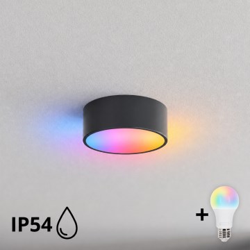 BRILAGI - LED RGBW dimmbar Badezimmer-Deckenleuchte CLARE 1xE27/12W/230V Ø 20 cm anthrazit IP54