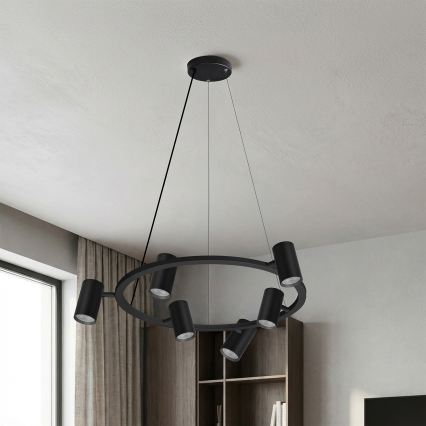 Brilagi - LED RGBW, dimmbare seilabhängige Hängeleuchte SELE 6xGU10/6,5W/230V 2700-6500K schwarz + Fernbedienung