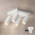 Brilagi - LED RGBW dimmbar Spot-Einbauleuchte SELE SQUARE 4xGU10/6,5W/230V 2700-6500K weiß