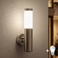 BRILAGI - LED RGBW dimmbare Außen-Wandleuchte ELIA 1xE27/6,5W/230V 2700-6500K IP44 Wi-Fi mattchrom