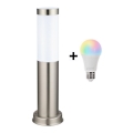 BRILAGI - LED RGBW dimmbare Außenleuchte NOVA 1xE27/12W/230V 2700-6500K IP44 40 cm matt-chrom