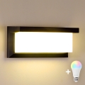 Brilagi - LED RGBW dimmbare Außenwandleuchte BRICKY 1xE27/9W/230V 2700-6500K IP54 schwarz
