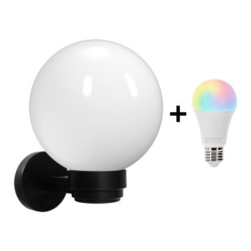 Brilagi - LED RGBW dimmbare Außenwandleuchte HARBOR 1xE27/9W/230V 2700-6500K IP33 schwarz/weiß